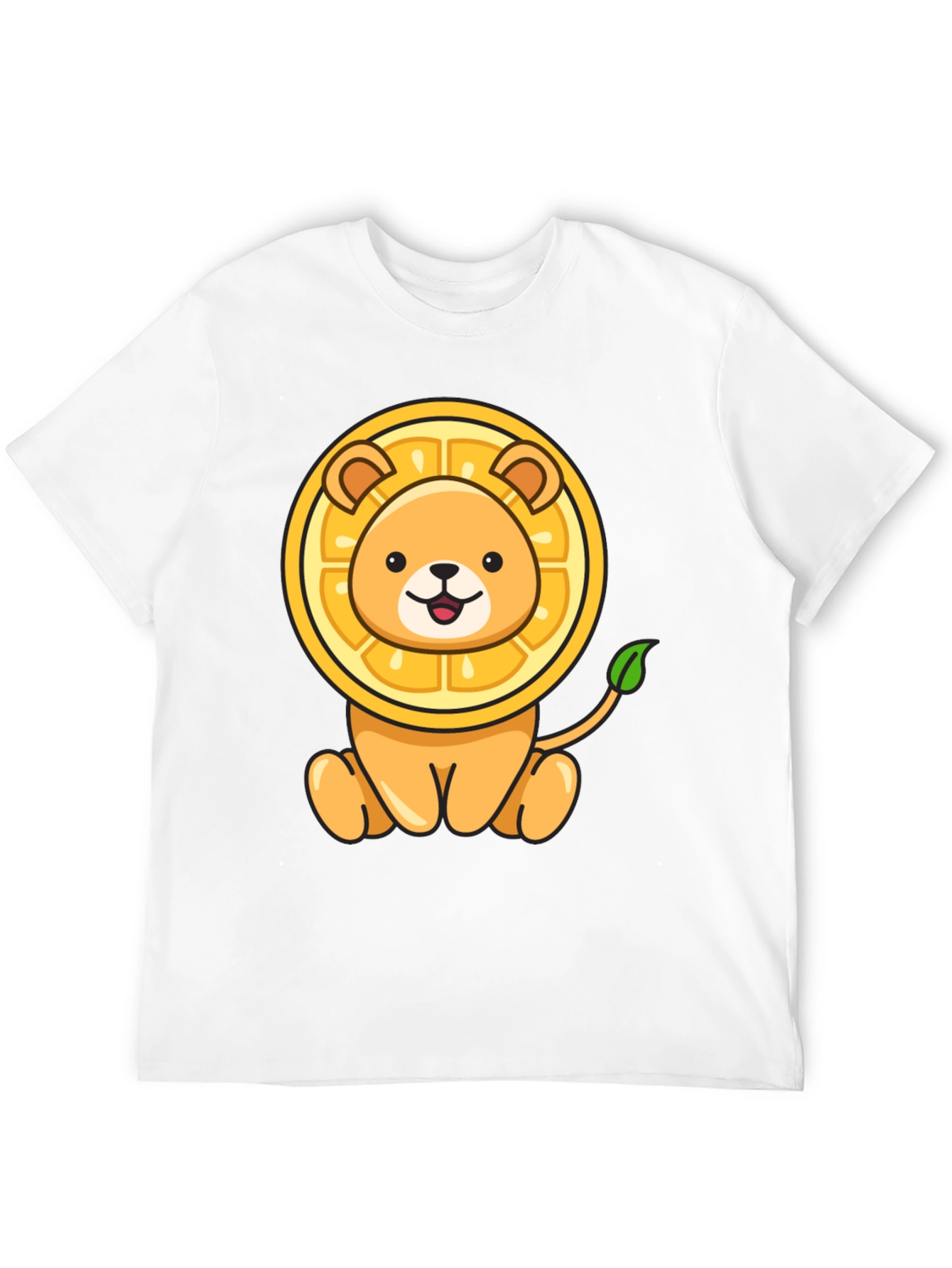 Lion-Orange Graphic Tee - Fun & Unique Design