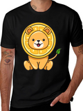 Lion-Orange Graphic Tee - Fun & Unique Design