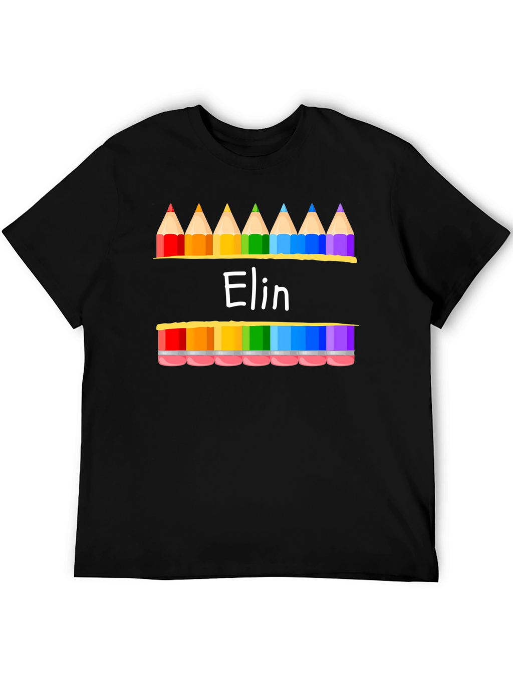 Personalized Elin Rainbow Pencils T-Shirt