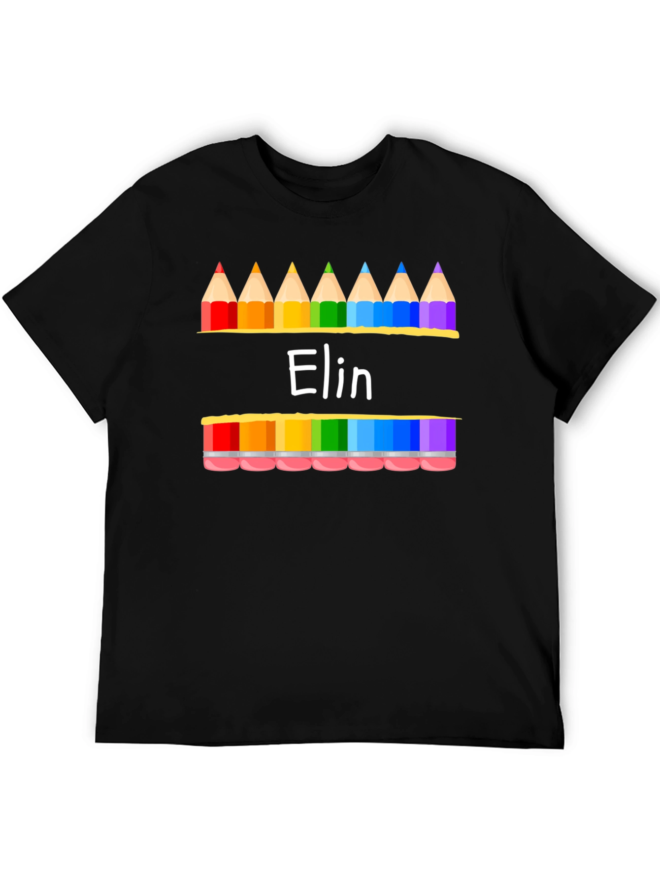 Personalized Elin Rainbow Pencils T-Shirt