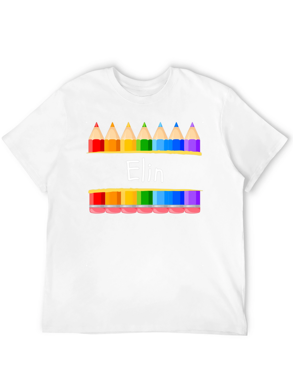 Personalized Elin Rainbow Pencils T-Shirt