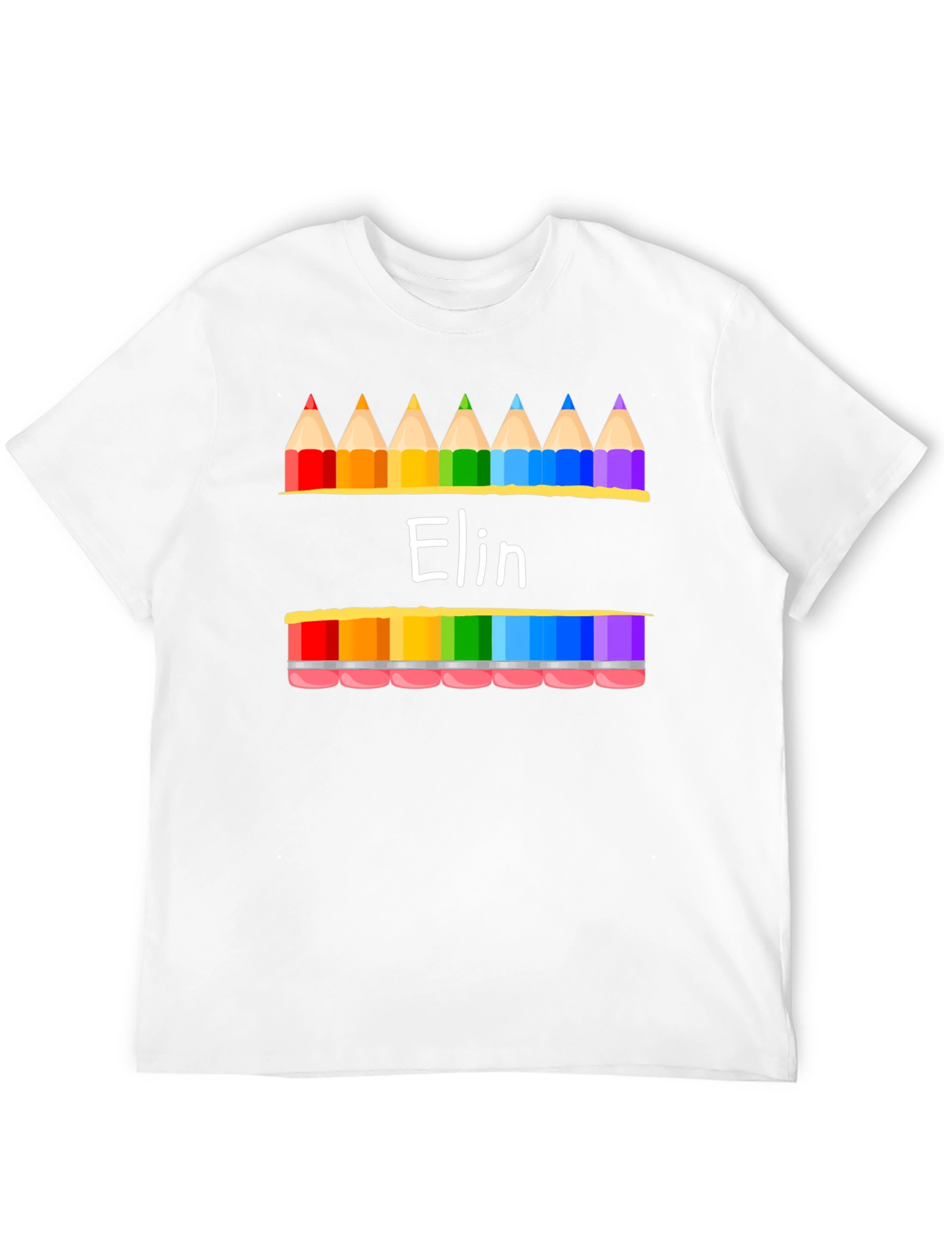 Personalized Elin Rainbow Pencils T-Shirt