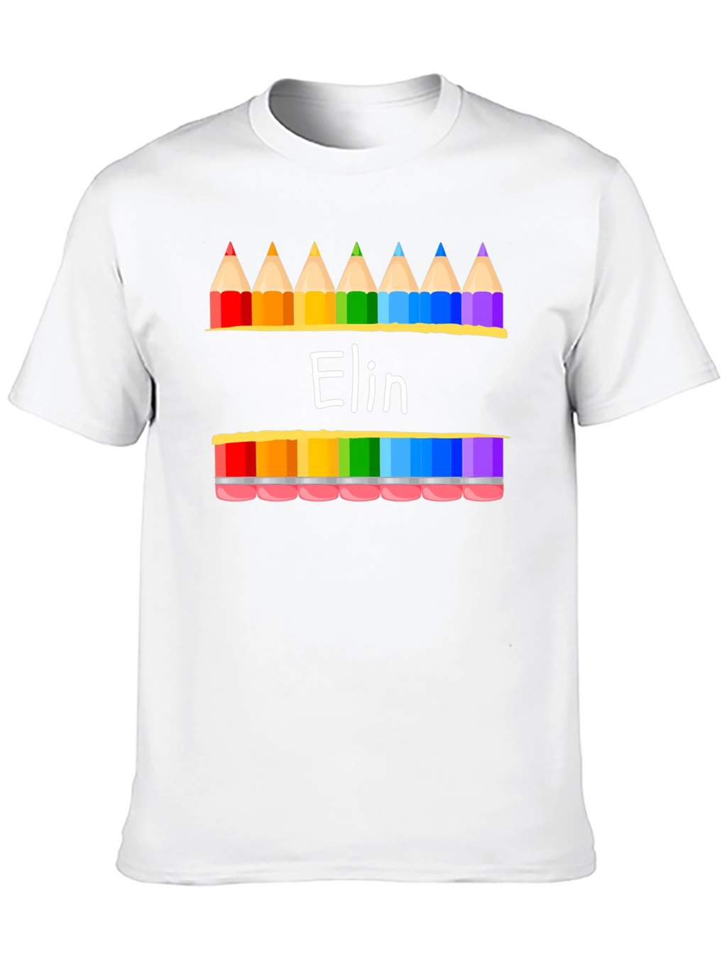 Personalized Elin Rainbow Pencils T-Shirt
