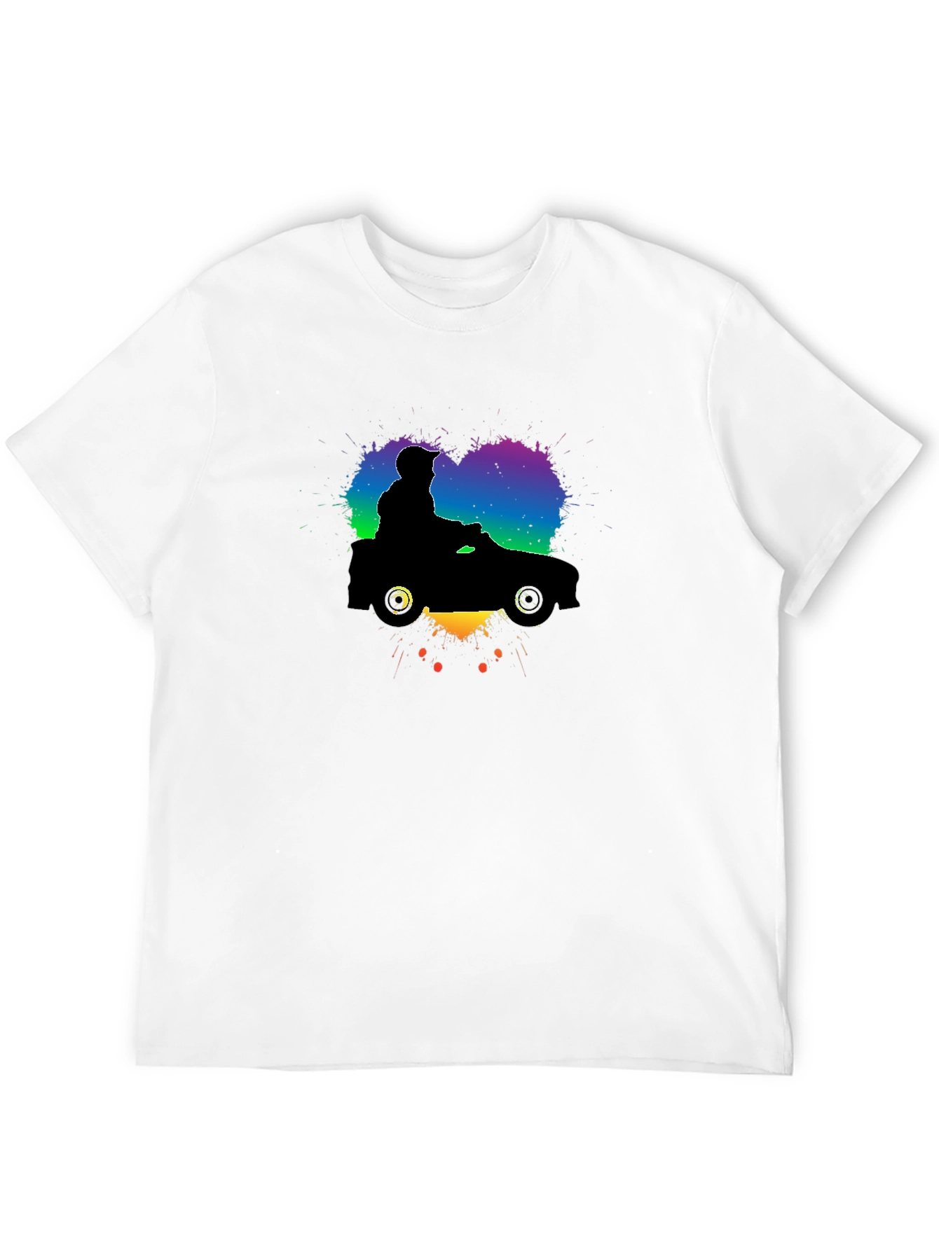 Rainbow Heart ATV T-Shirt - Cool Rider Design