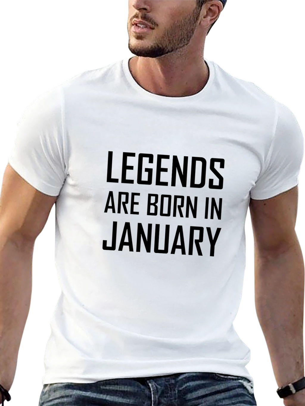 Legends Are Born in January Black T-Shirt