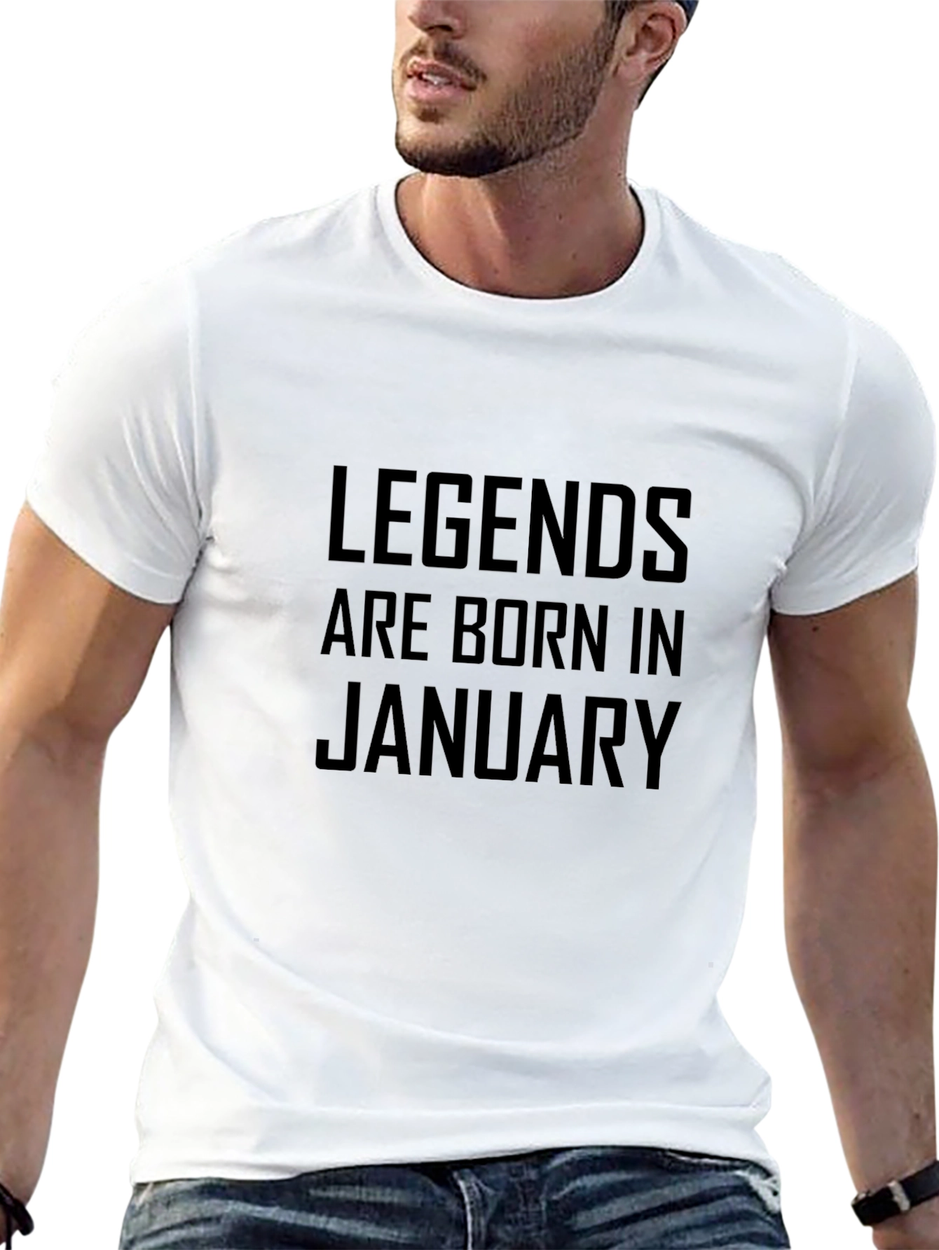 Legends Are Born in January Black T-Shirt