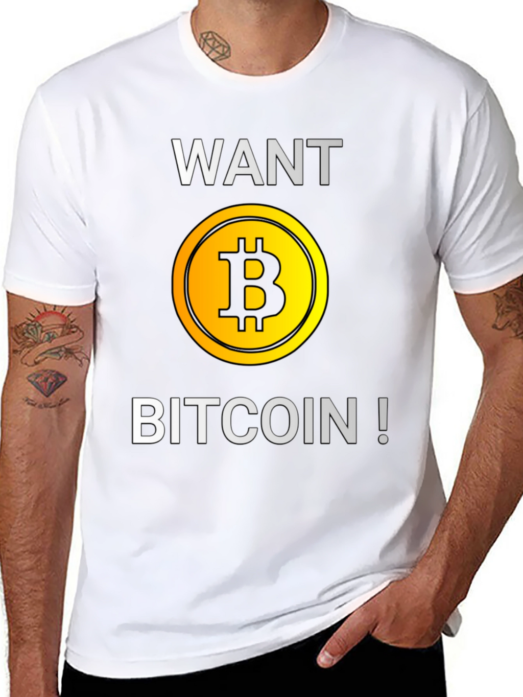 Want Bitcoin? Graphic T-Shirt - Crypto Tee