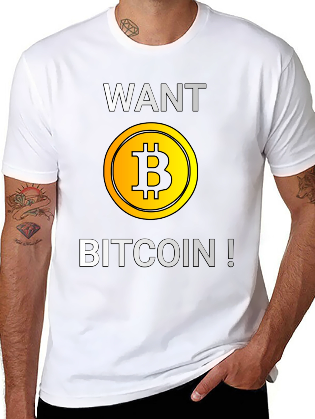 Want Bitcoin? Graphic T-Shirt - Crypto Tee