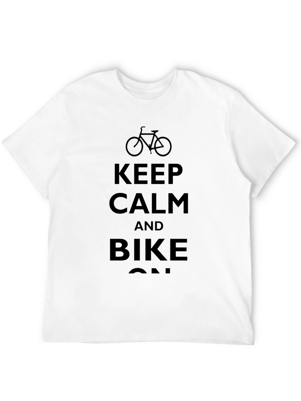 Keep Calm and Bike On Black T-Shirt
