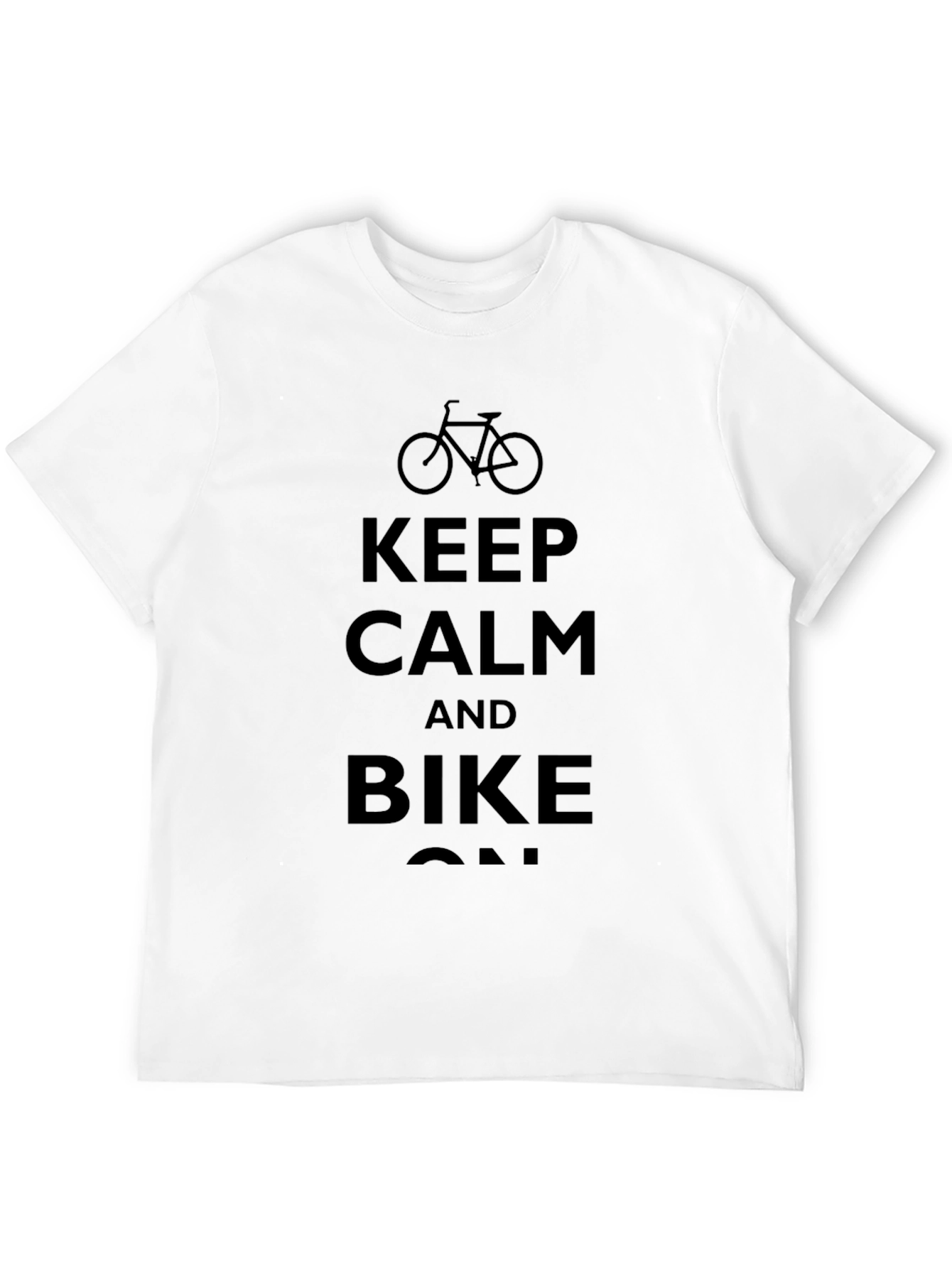 Keep Calm and Bike On Black T-Shirt