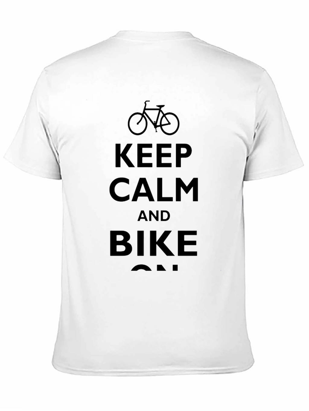 Keep Calm and Bike On Black T-Shirt