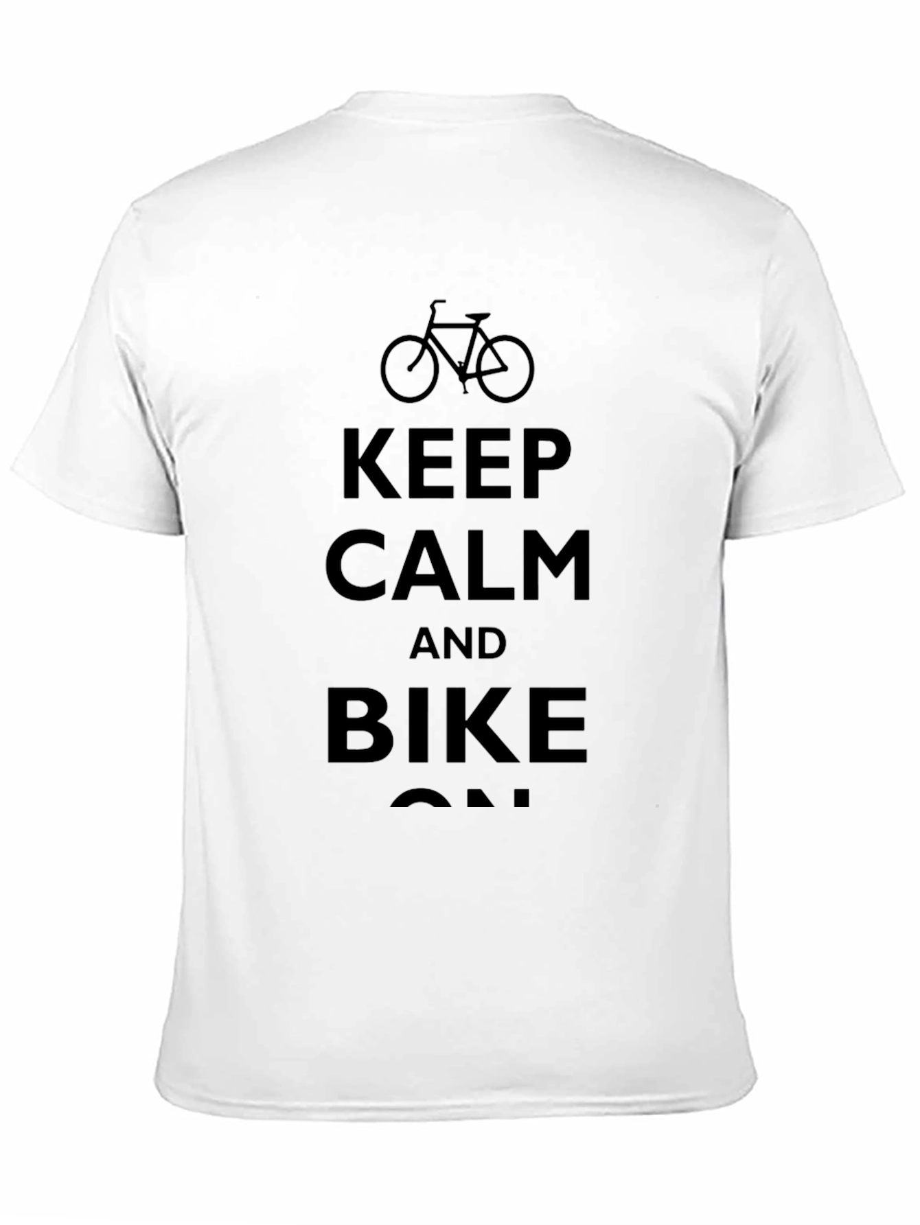 Keep Calm and Bike On Black T-Shirt