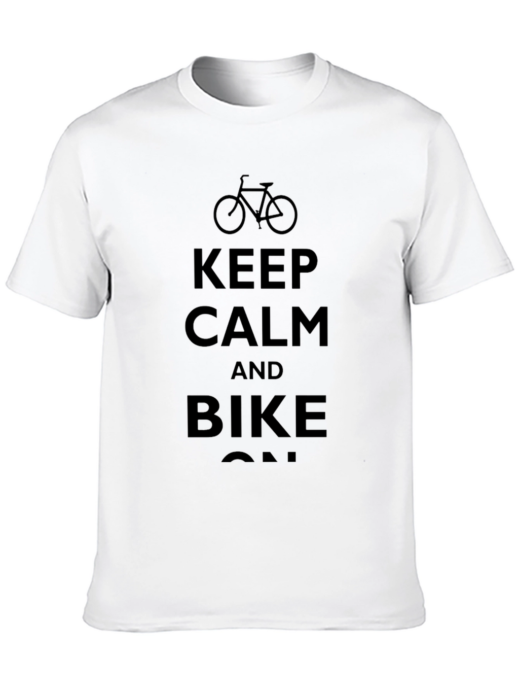 Keep Calm and Bike On Black T-Shirt