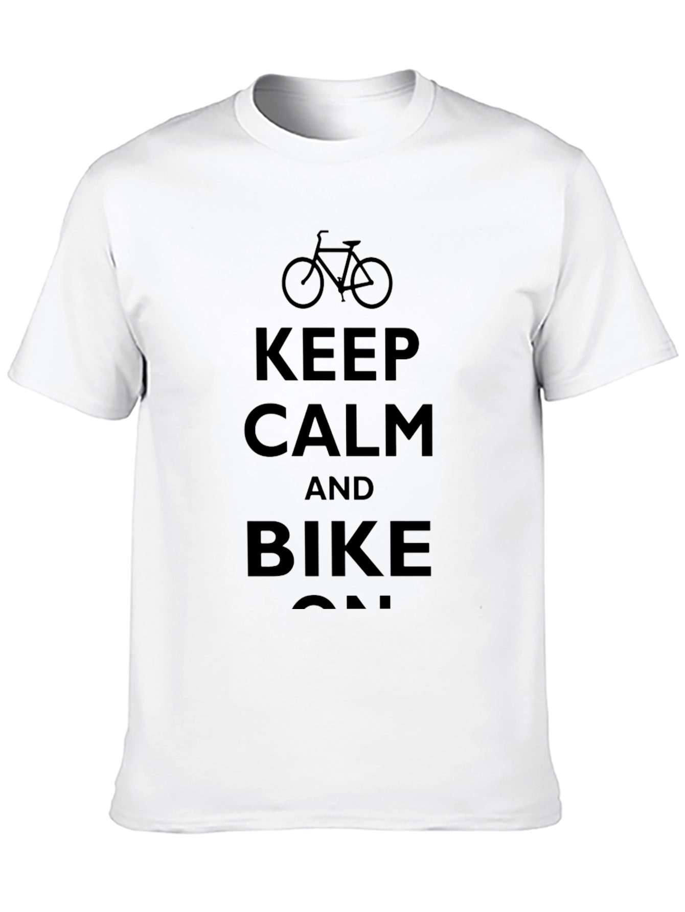 Keep Calm and Bike On Black T-Shirt
