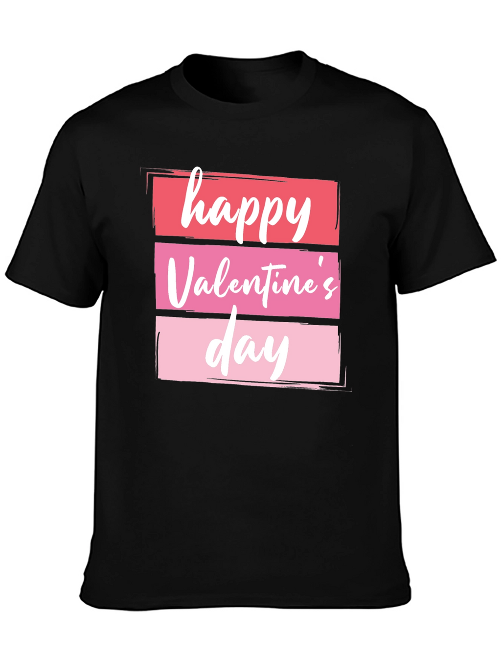 Happy Valentines Day Graphic Tee - Black