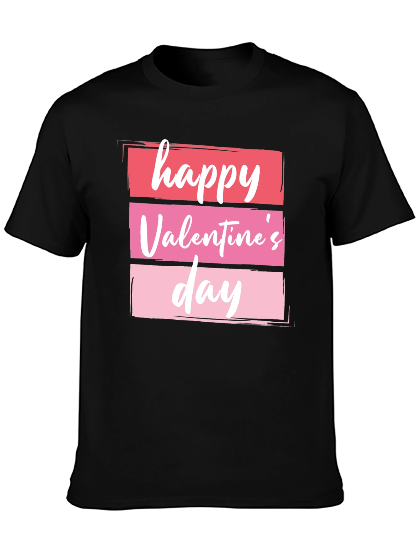 Happy Valentines Day Graphic Tee - Black