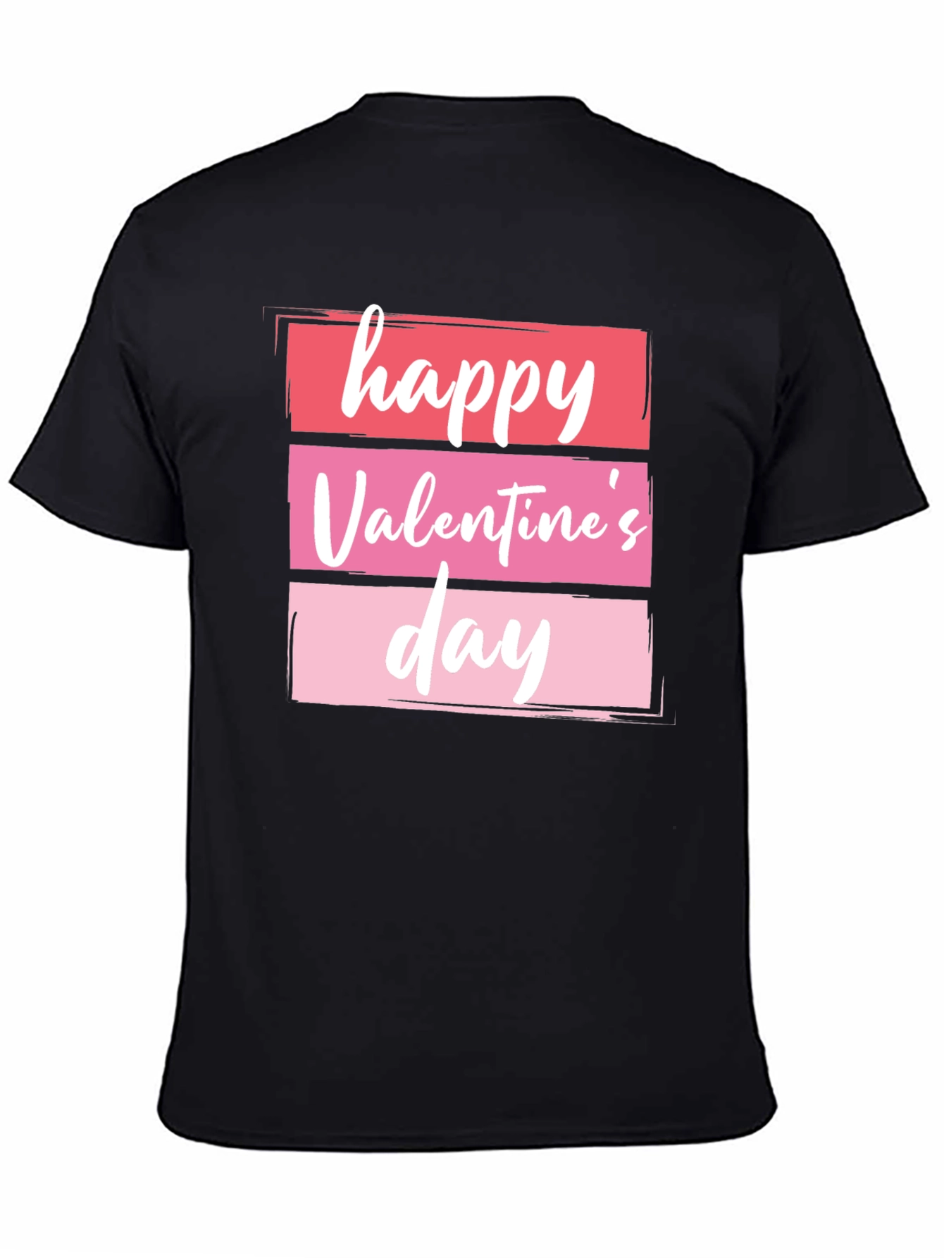 Happy Valentines Day Graphic Tee - Black