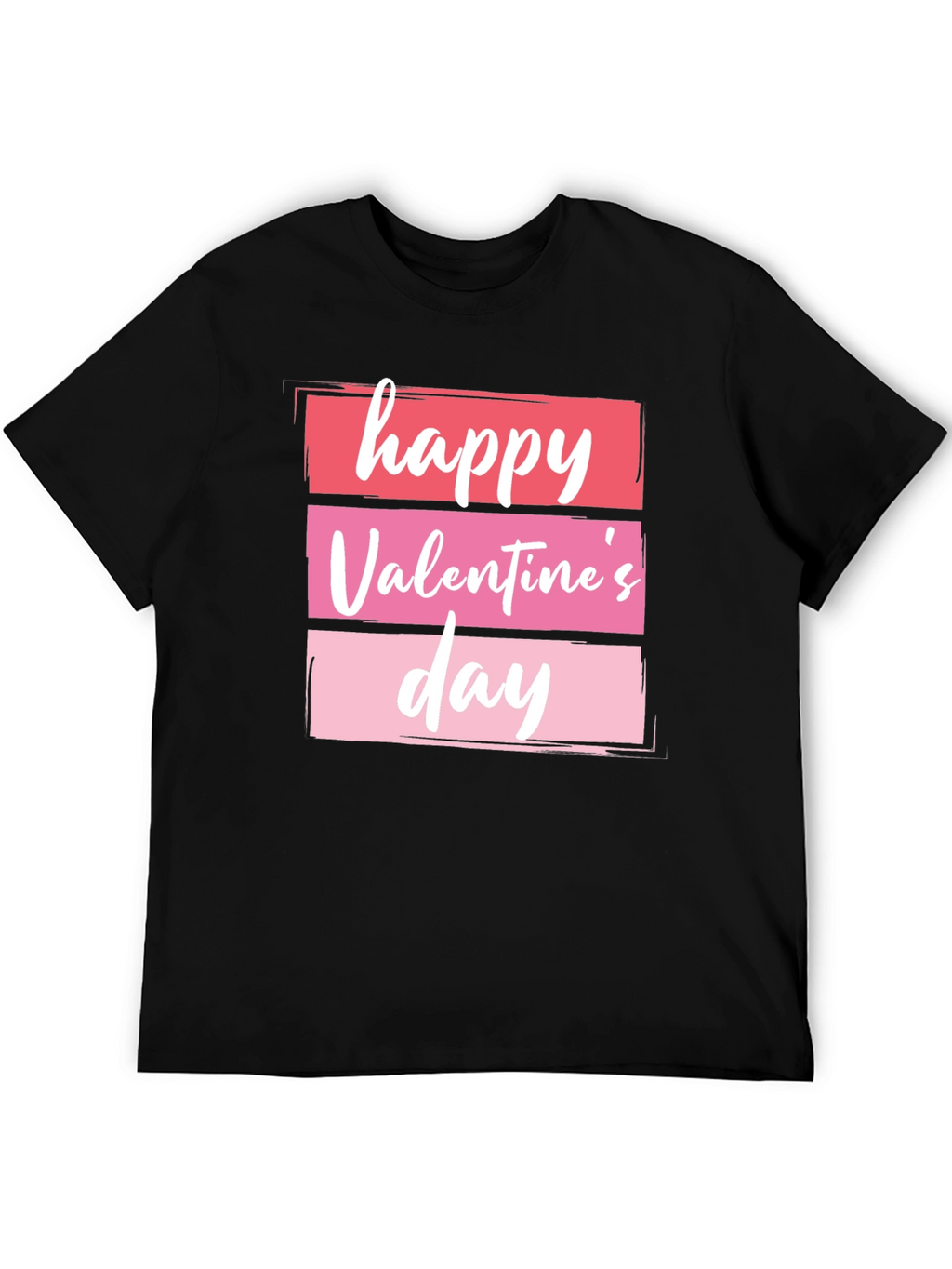 Happy Valentines Day Graphic Tee - Black