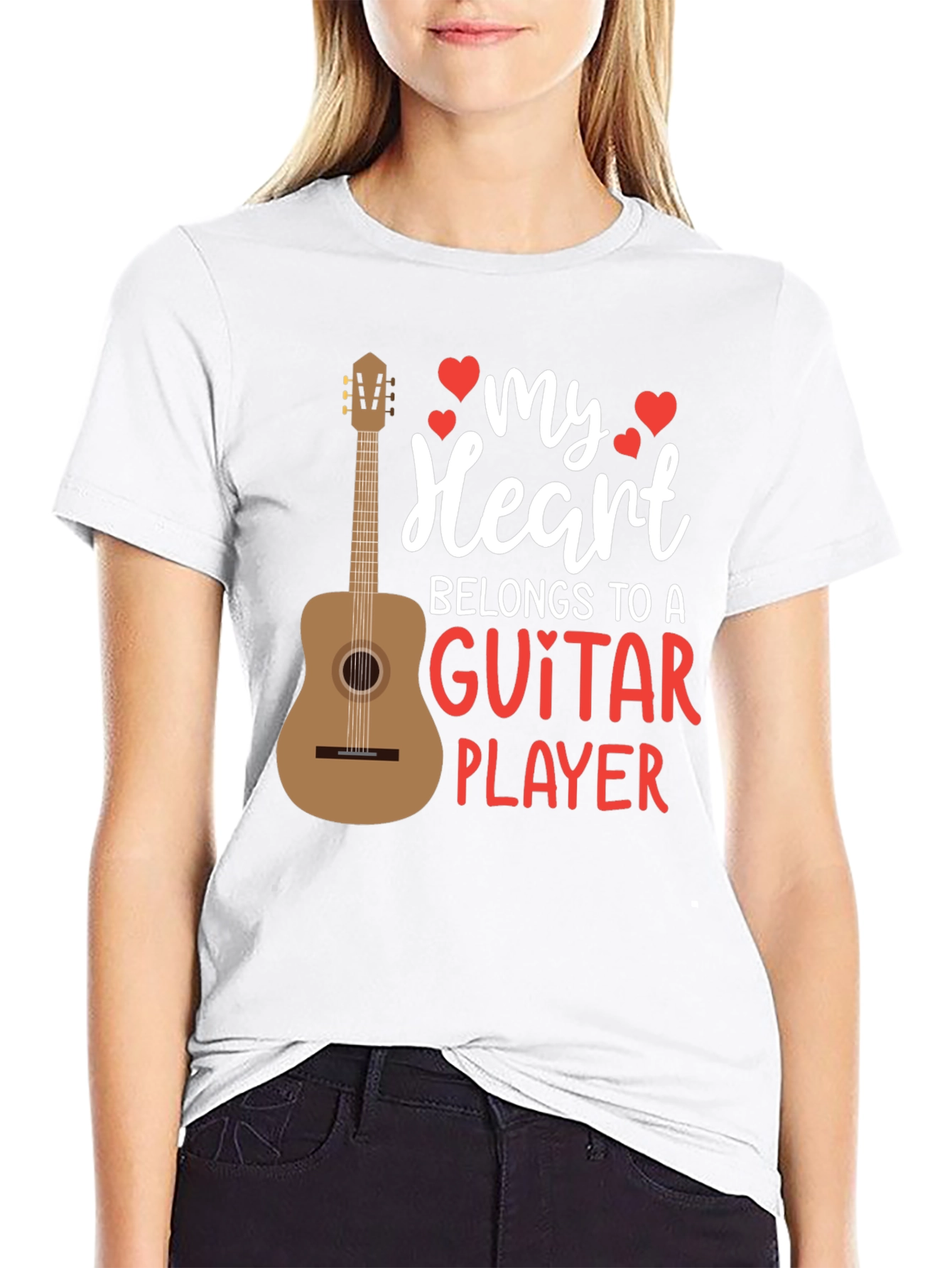 Guitar Player Heart Graphic Tee - Musicians Love