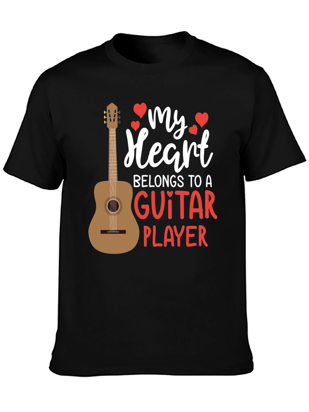 Guitar Player Heart Graphic Tee - Musicians Love