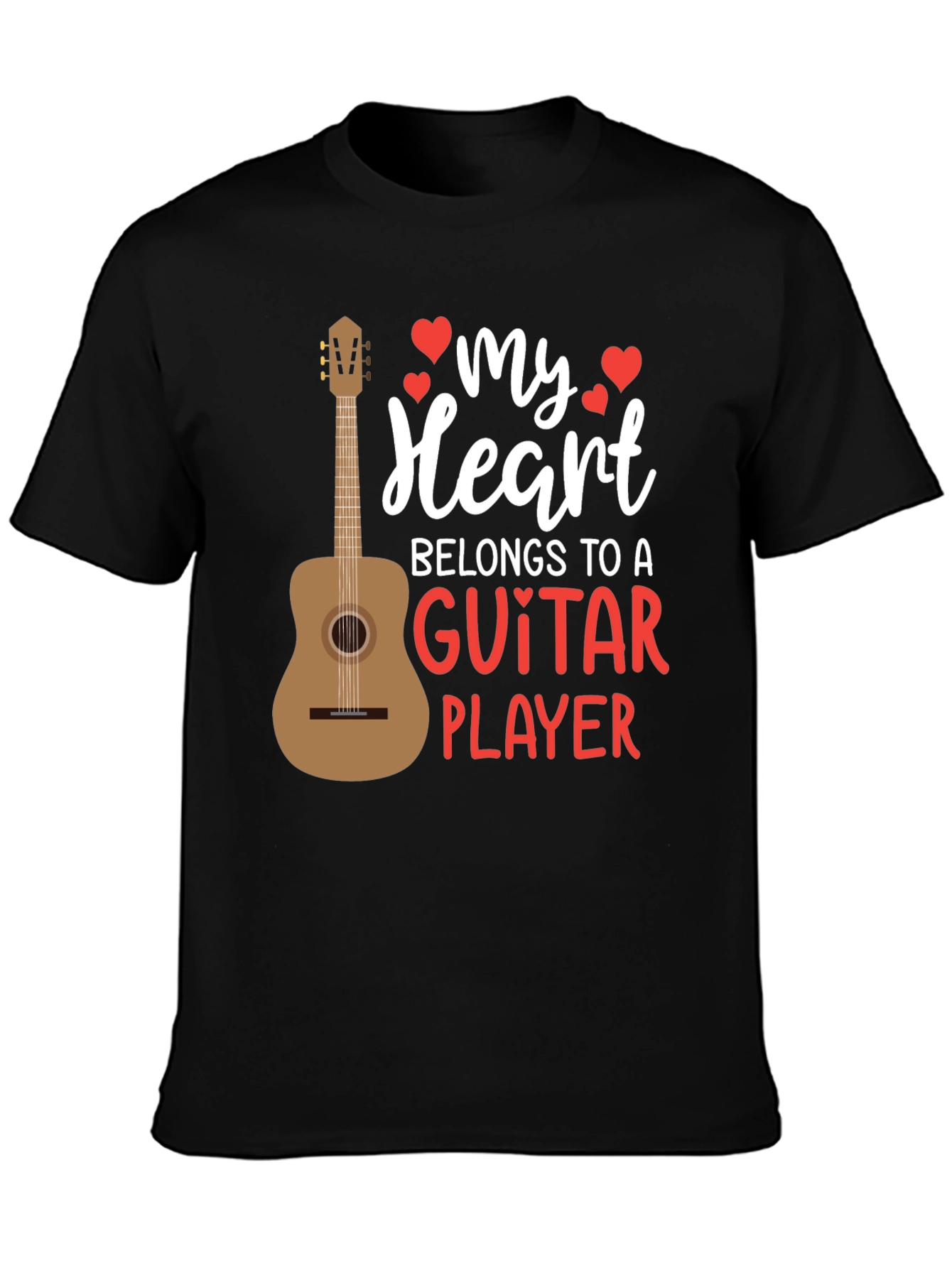 Guitar Player Heart Graphic Tee - Musicians Love