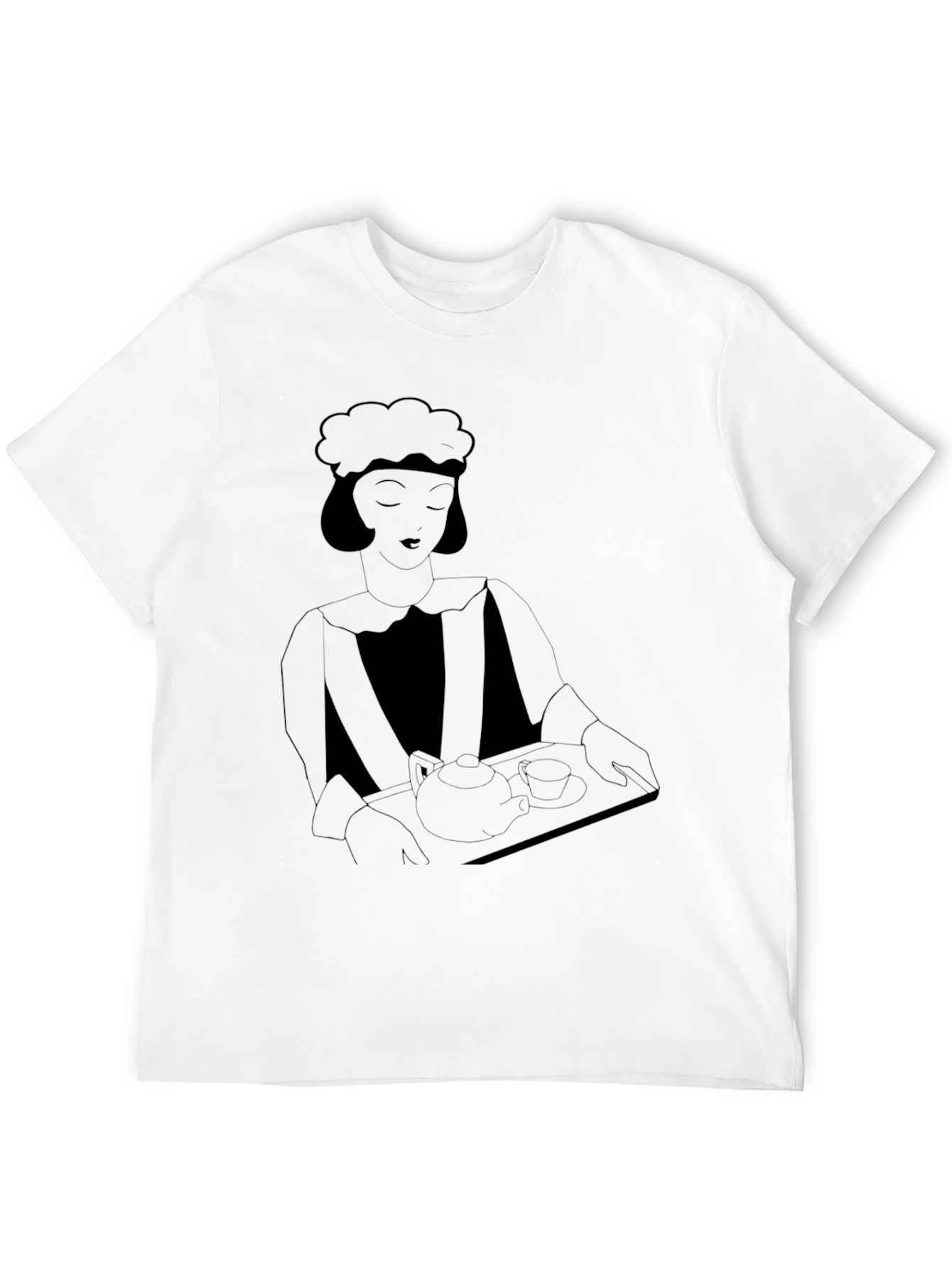 Art Deco Waitress Black T-Shirt