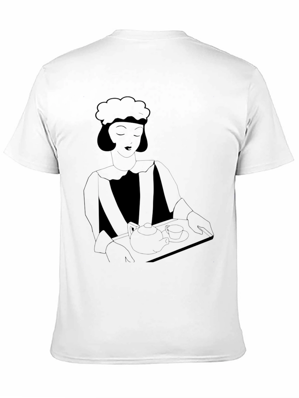 Art Deco Waitress Black T-Shirt
