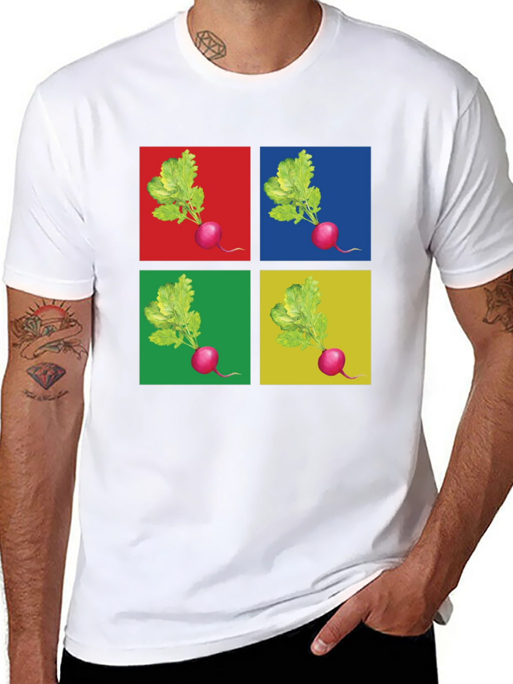 Radish Pop Art Graphic T-Shirt - Unique Design