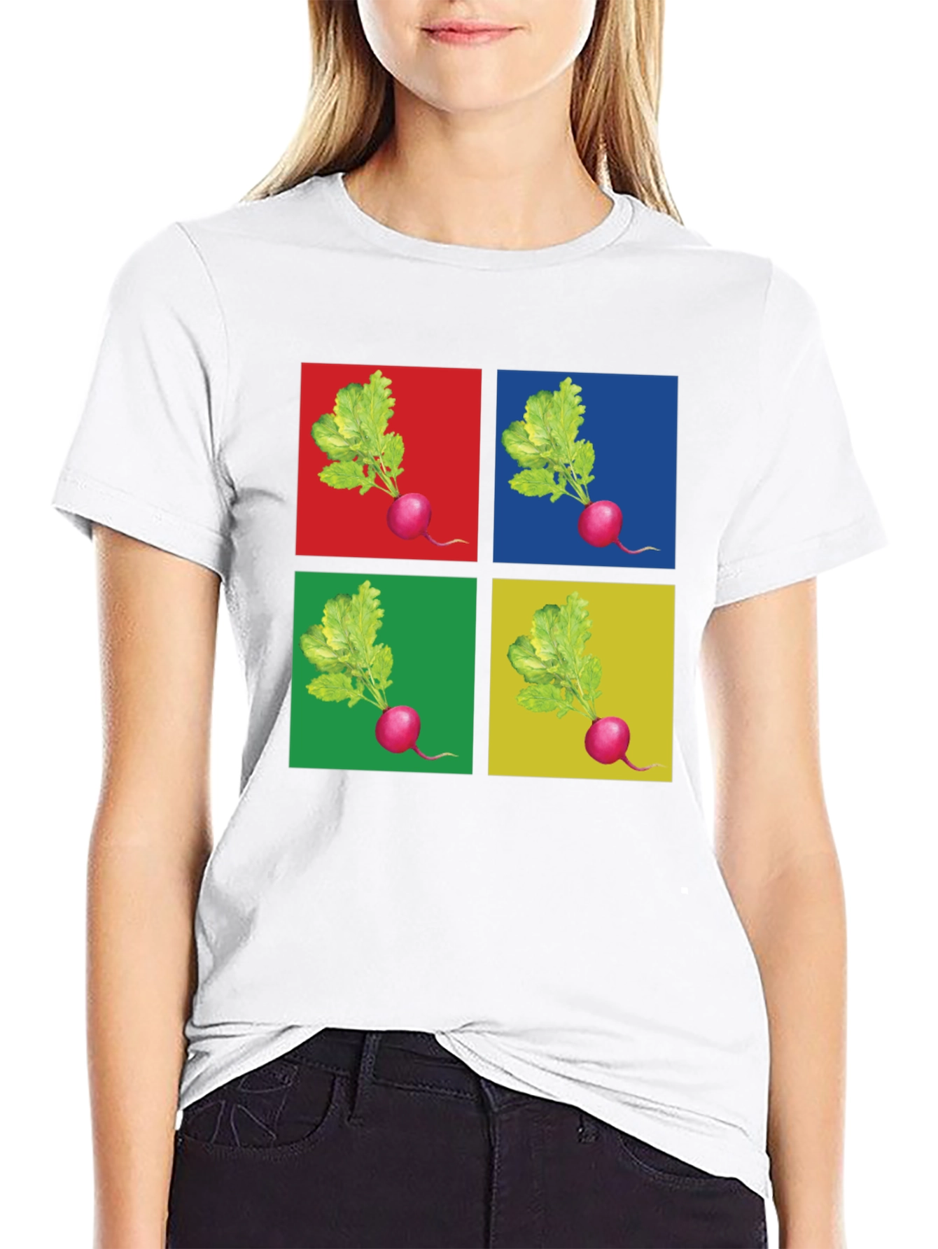 Radish Pop Art Graphic T-Shirt - Unique Design