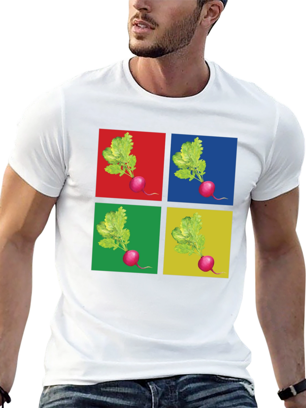 Radish Pop Art Graphic T-Shirt - Unique Design