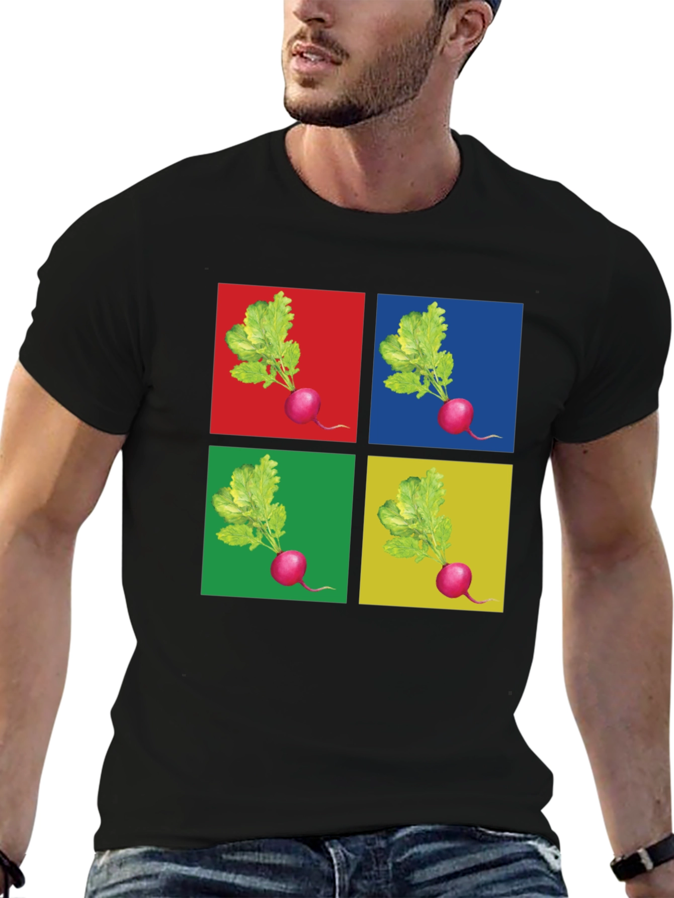 Radish Pop Art Graphic T-Shirt - Unique Design