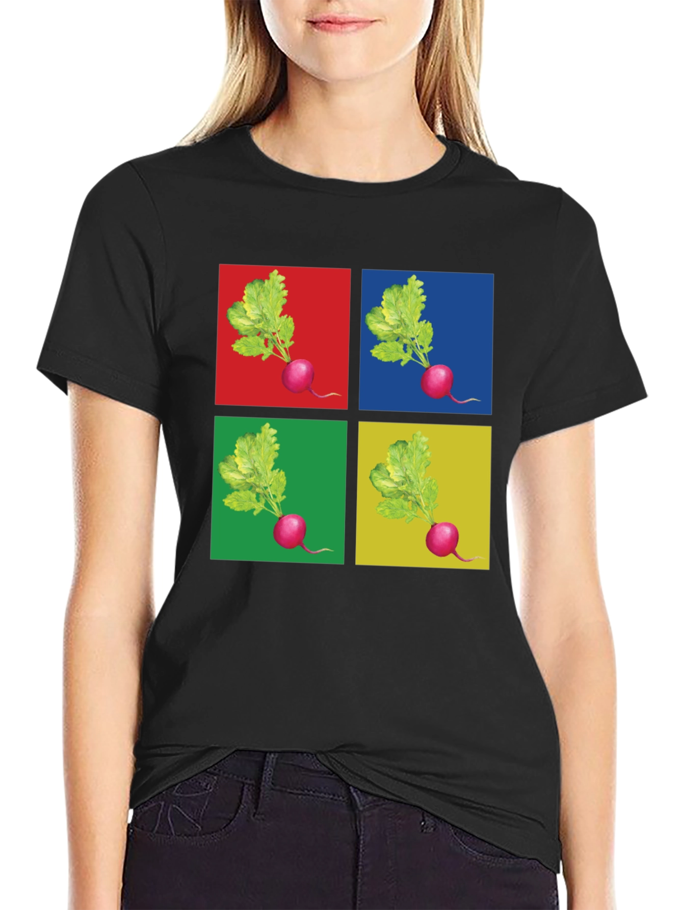 Radish Pop Art Graphic T-Shirt - Unique Design
