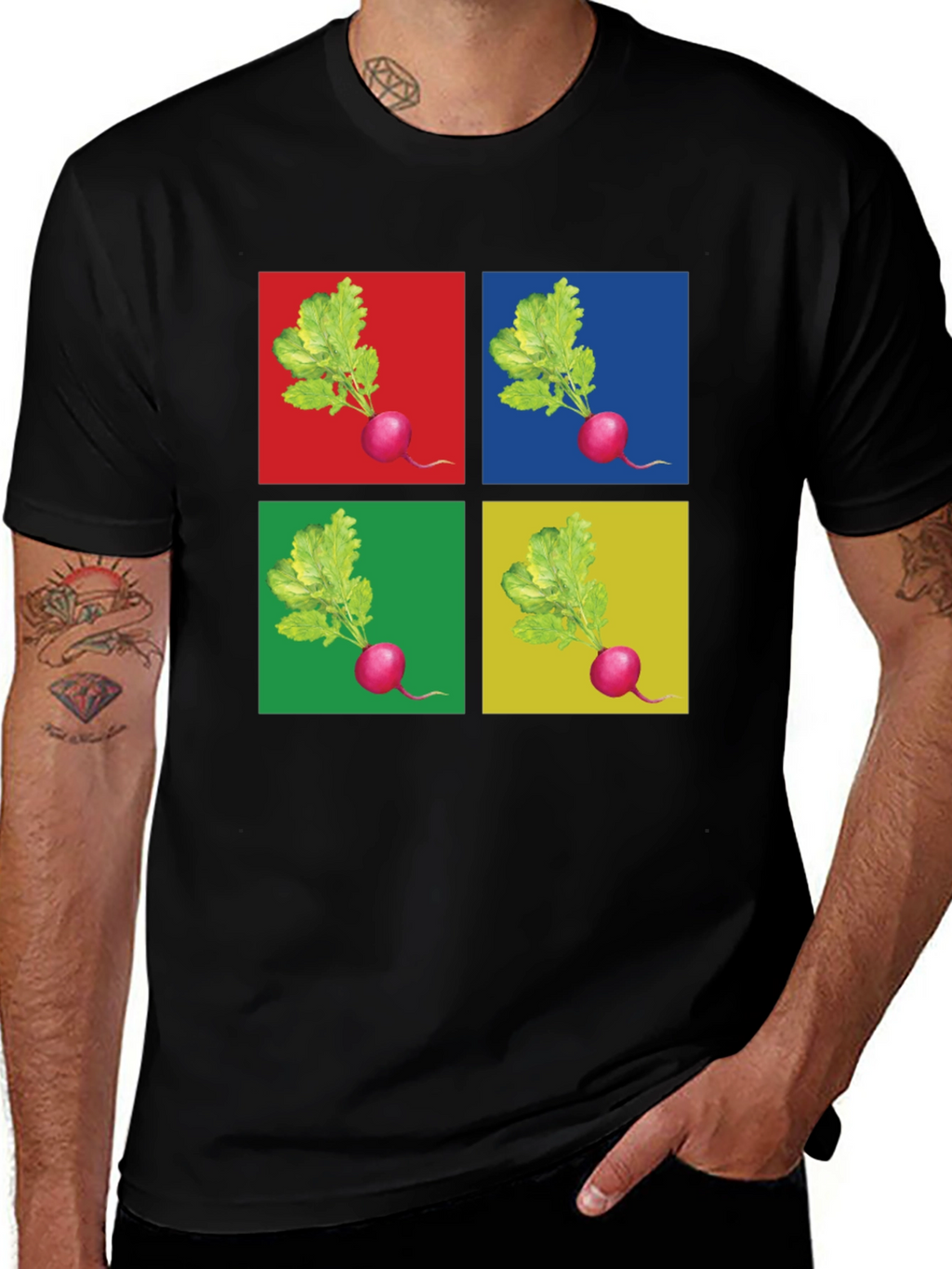 Radish Pop Art Graphic T-Shirt - Unique Design