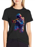 Astronaut Trumpet Player Graphic T-Shirt