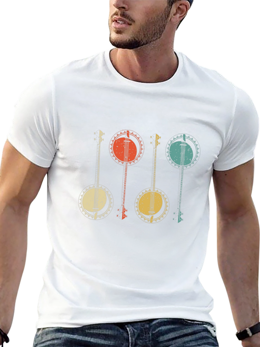 Retro Banjo Music Graphic Tee