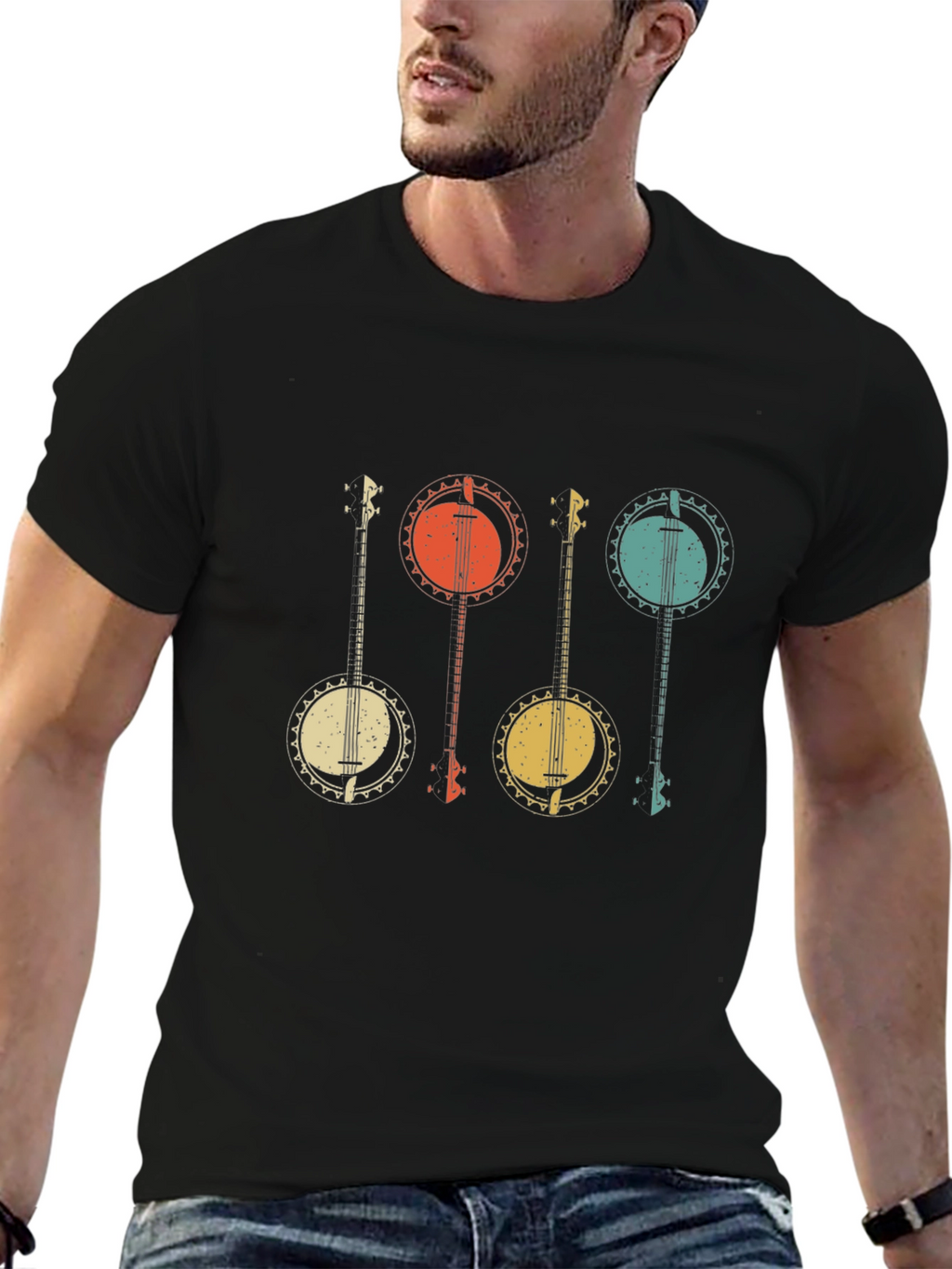 Retro Banjo Music Graphic Tee