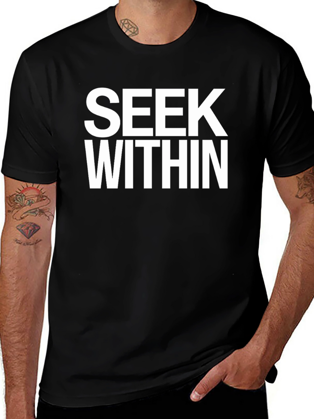 Seek Within Black Graphic Tee
