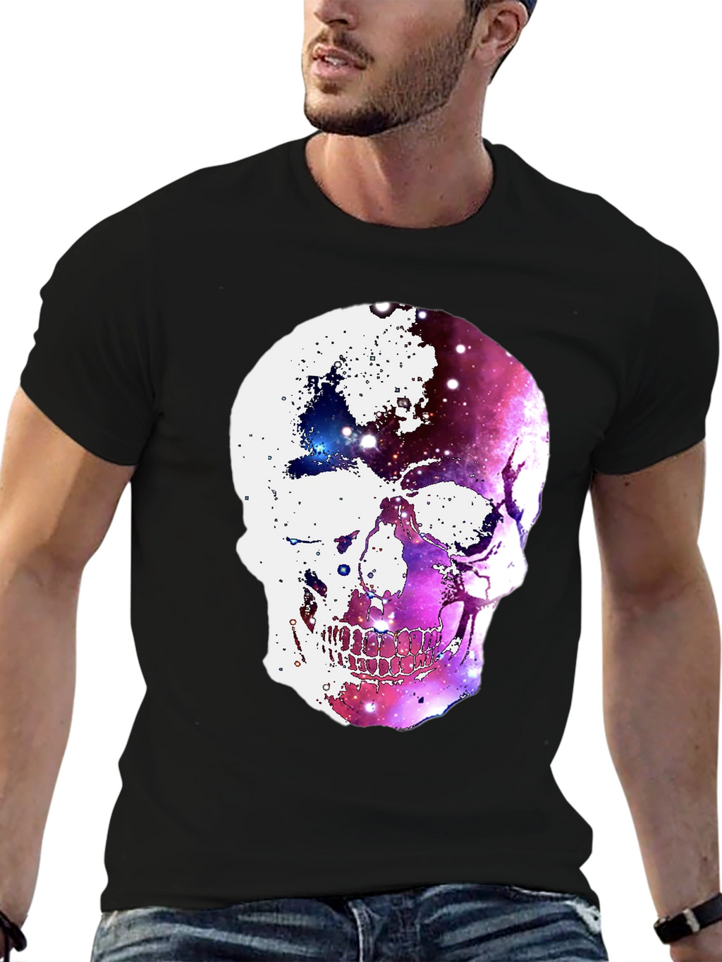 Galaxy Skull Graphic T-Shirt - Unique Design!