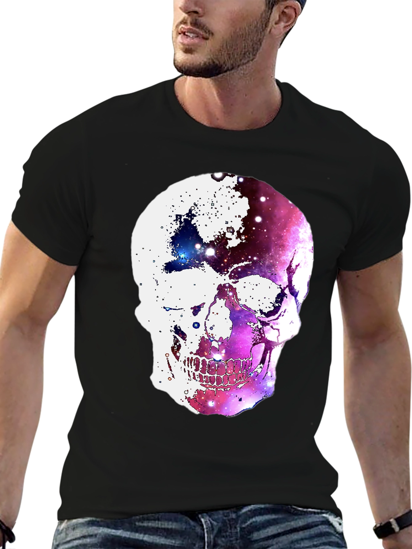 Galaxy Skull Graphic T-Shirt - Unique Design!