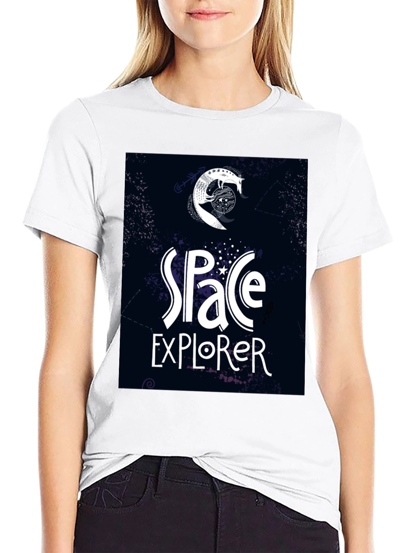 Space Explorer Graphic Tee - Black Casual T-Shirt