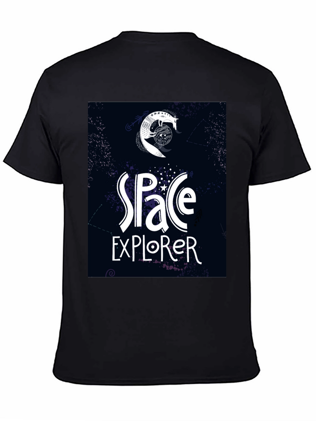 Space Explorer Graphic Tee - Black Casual T-Shirt