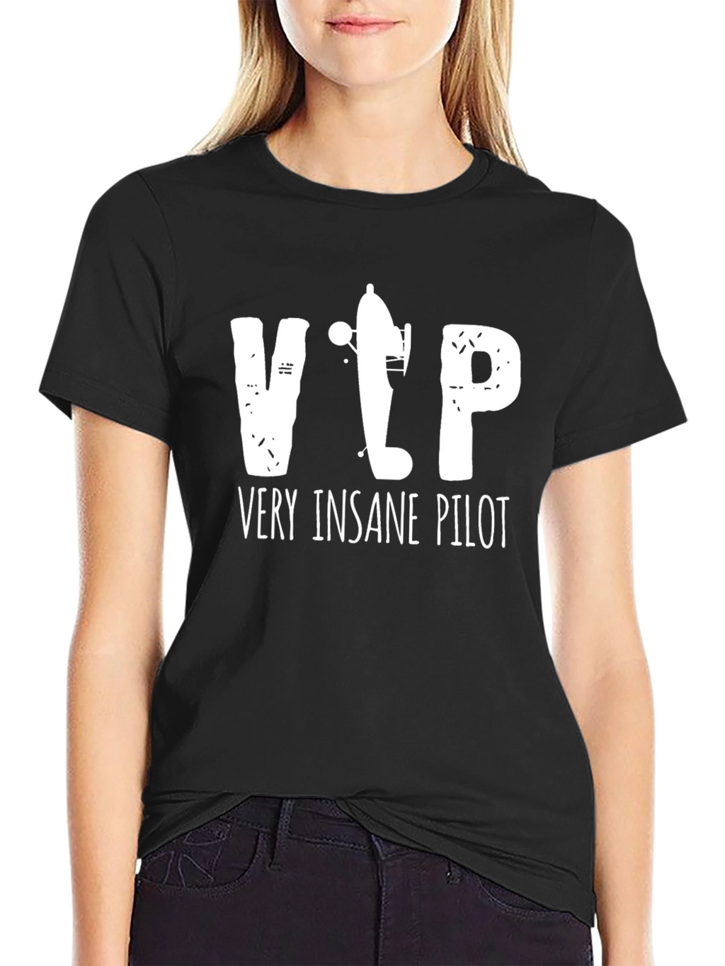 Very Insane Pilot Black Graphic Tee