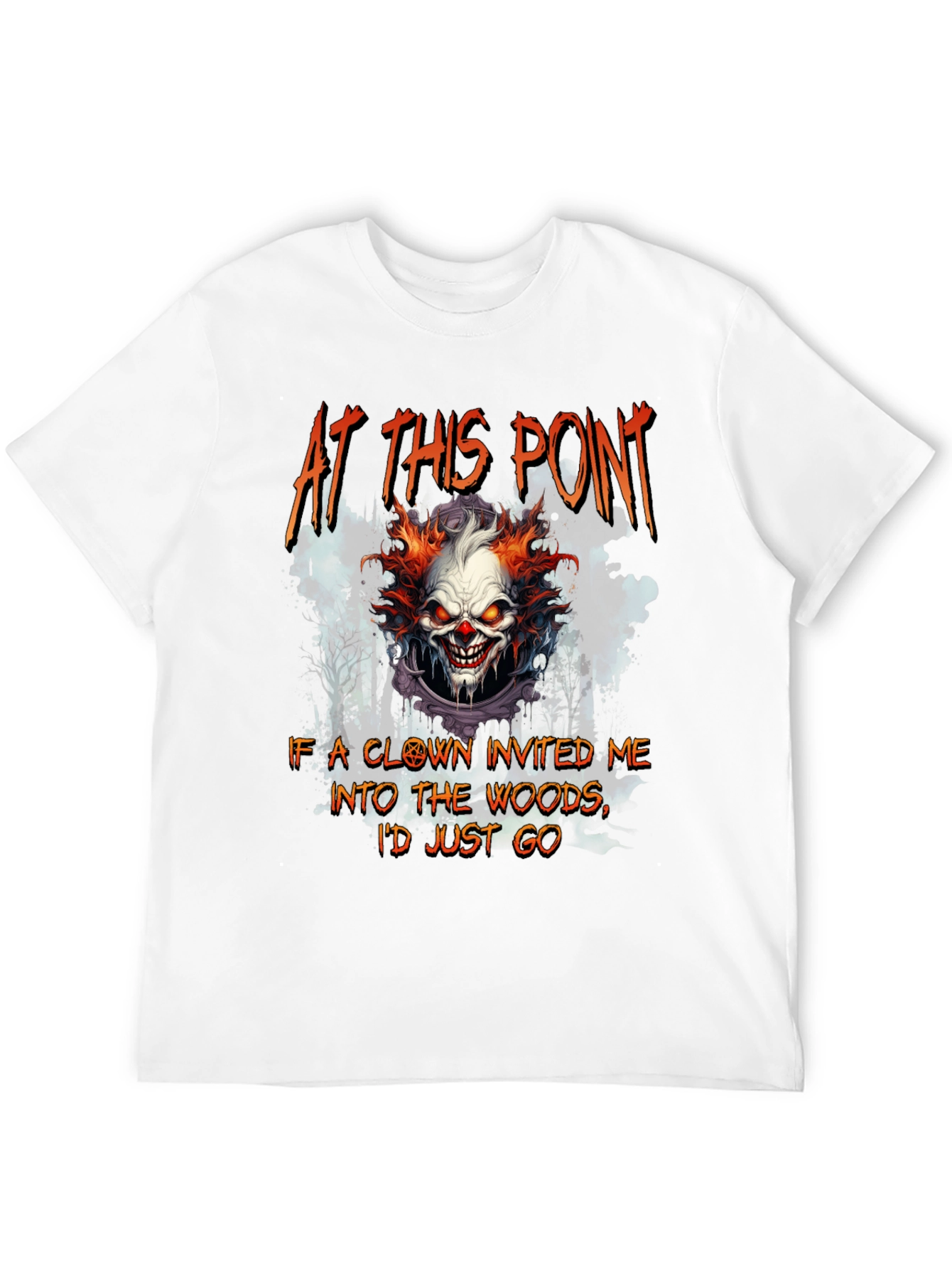 Creepy Clown T-Shirt: Woods Invitation Tee