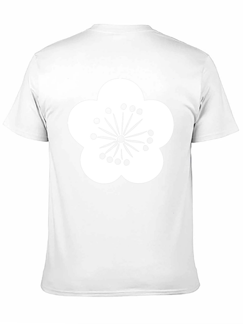 Black T-Shirt with White Flower Design