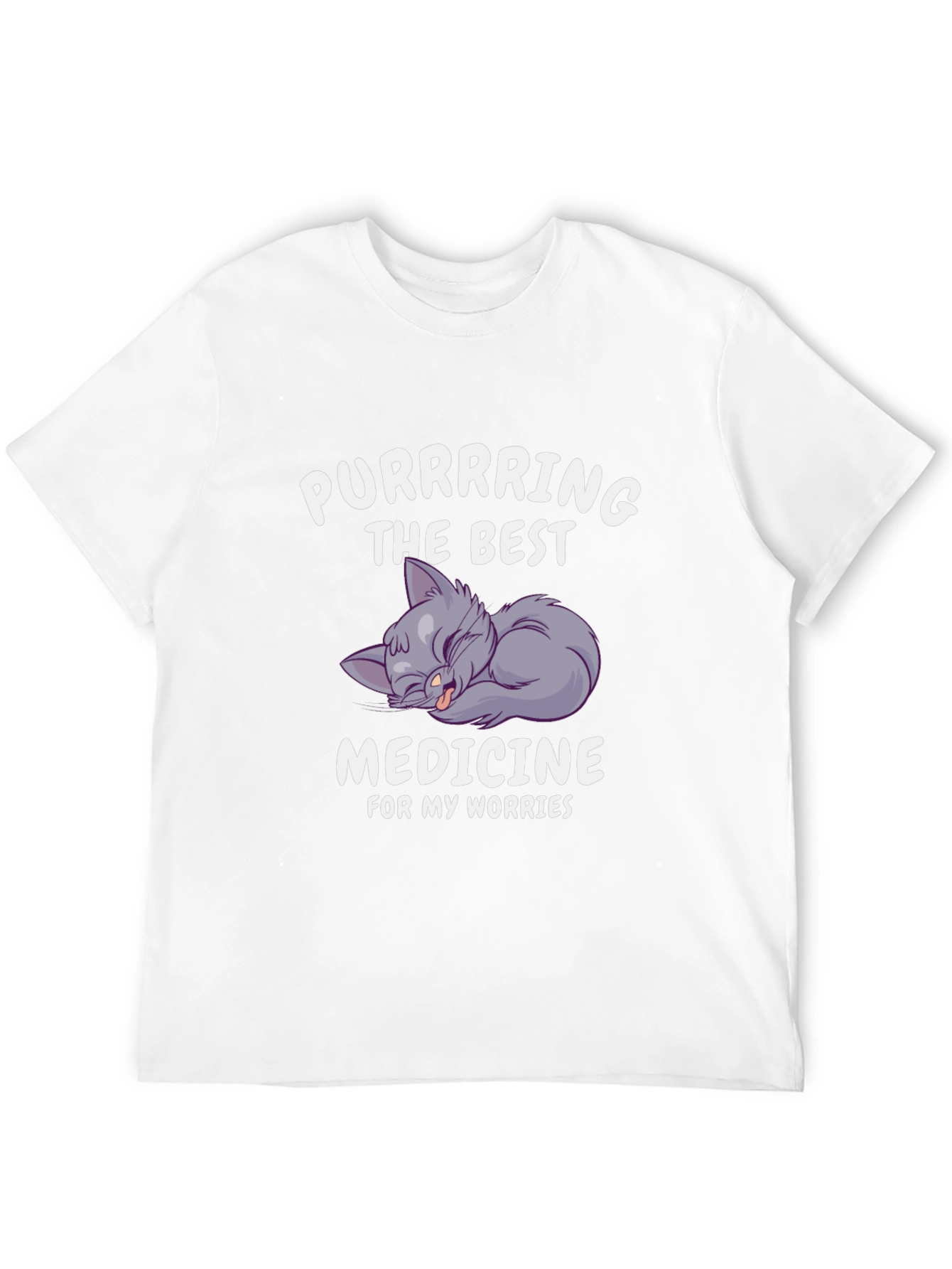 Purrring Medicine Black Graphic T-Shirt
