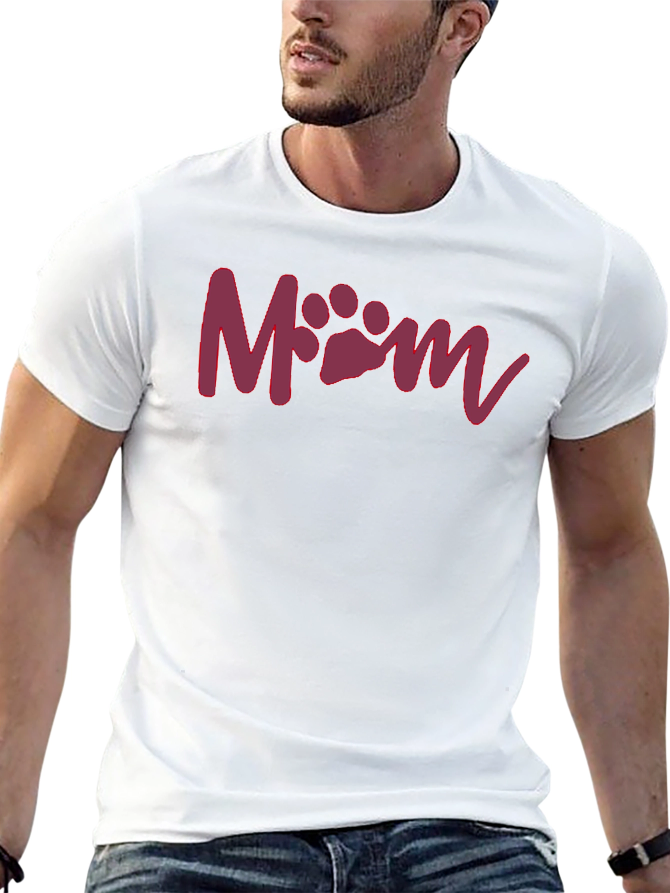 Dog Mom Paw Print T-Shirt - Comfortable Black Tee