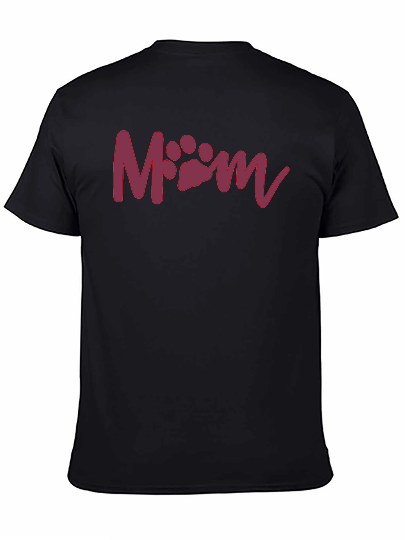 Dog Mom Paw Print T-Shirt - Comfortable Black Tee
