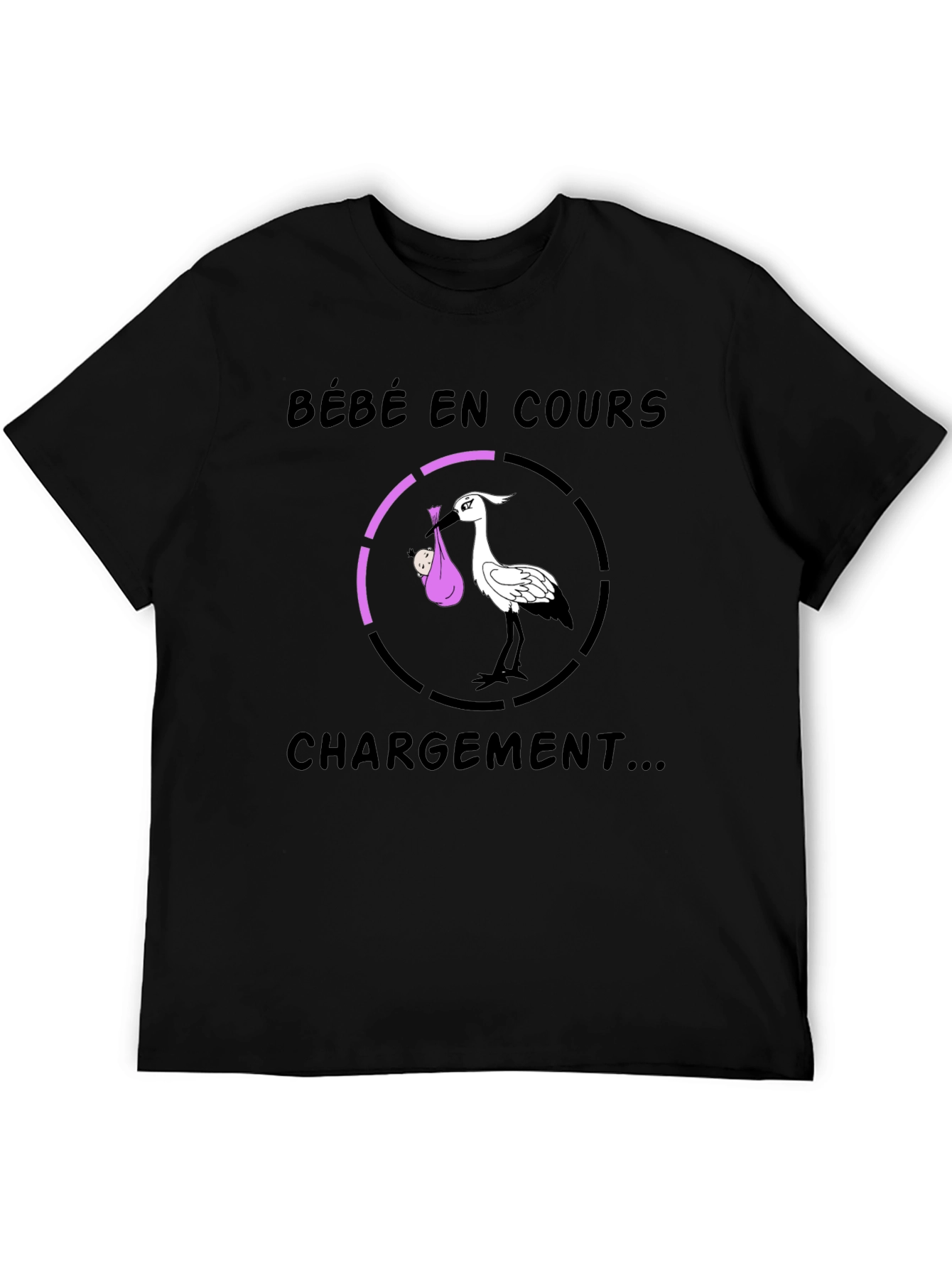 Bébé En Cours Stork T-Shirt - New Baby Loading Tee
