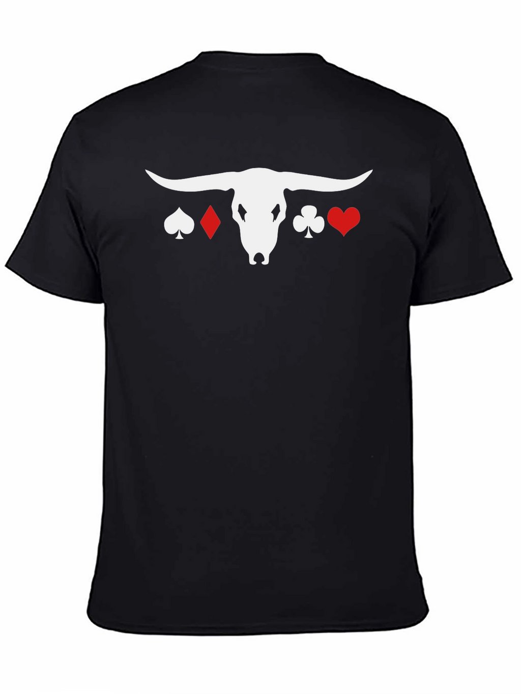 Poker Bull Graphic Tee - Black Cotton Blend