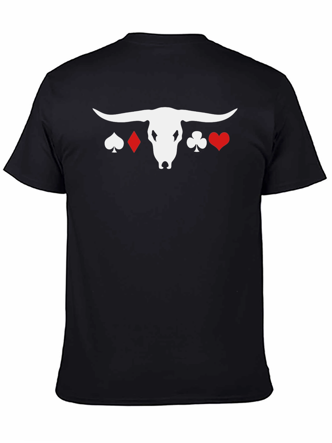 Poker Bull Graphic Tee - Black Cotton Blend